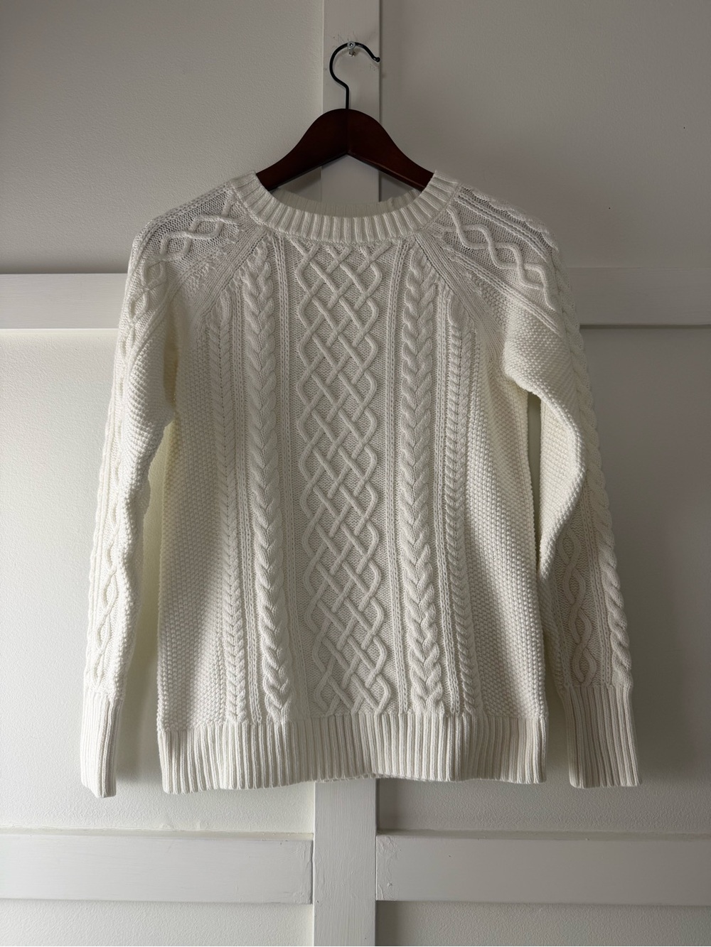 Classic White Cable Knit Sweater